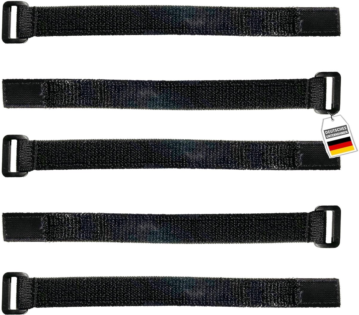 Dailygoods- Klittenband Kabelbinders Rekbaar 20cm - Pak van 5 - Herbruikbaar - Sterke Grip - D-vormige Lus - Flexibel en Elastisch