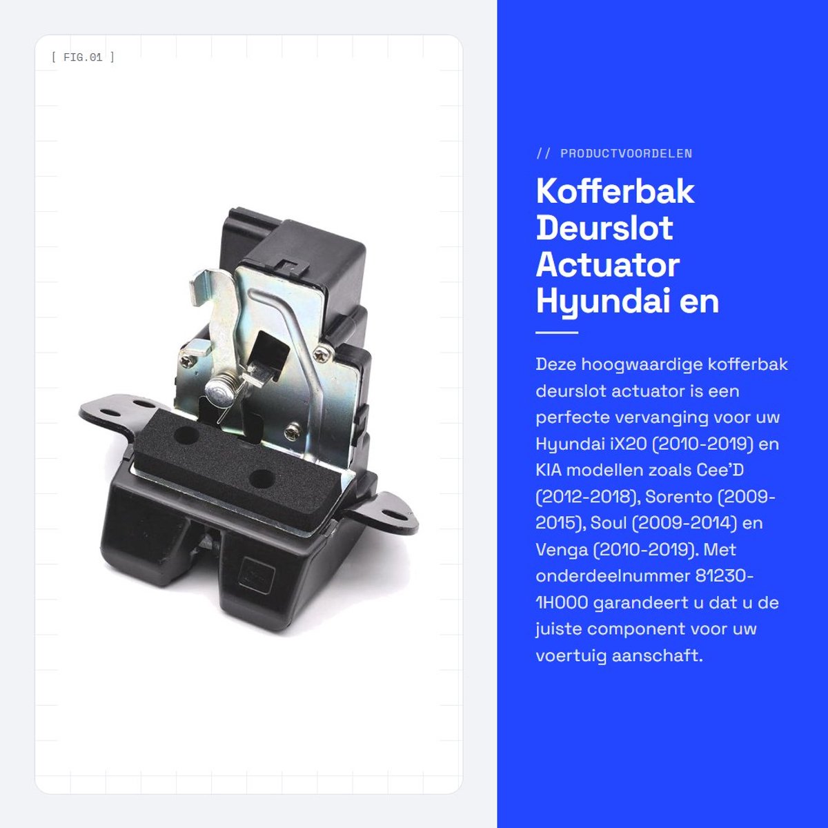 Dailygoods- Kofferslot Actuator Directe Vervanging - Deurslot Buitendeur - Deurslot Binnendeur - Deursloten - Voor Hyundai/KIA - Hoogwaardige Kwaliteit