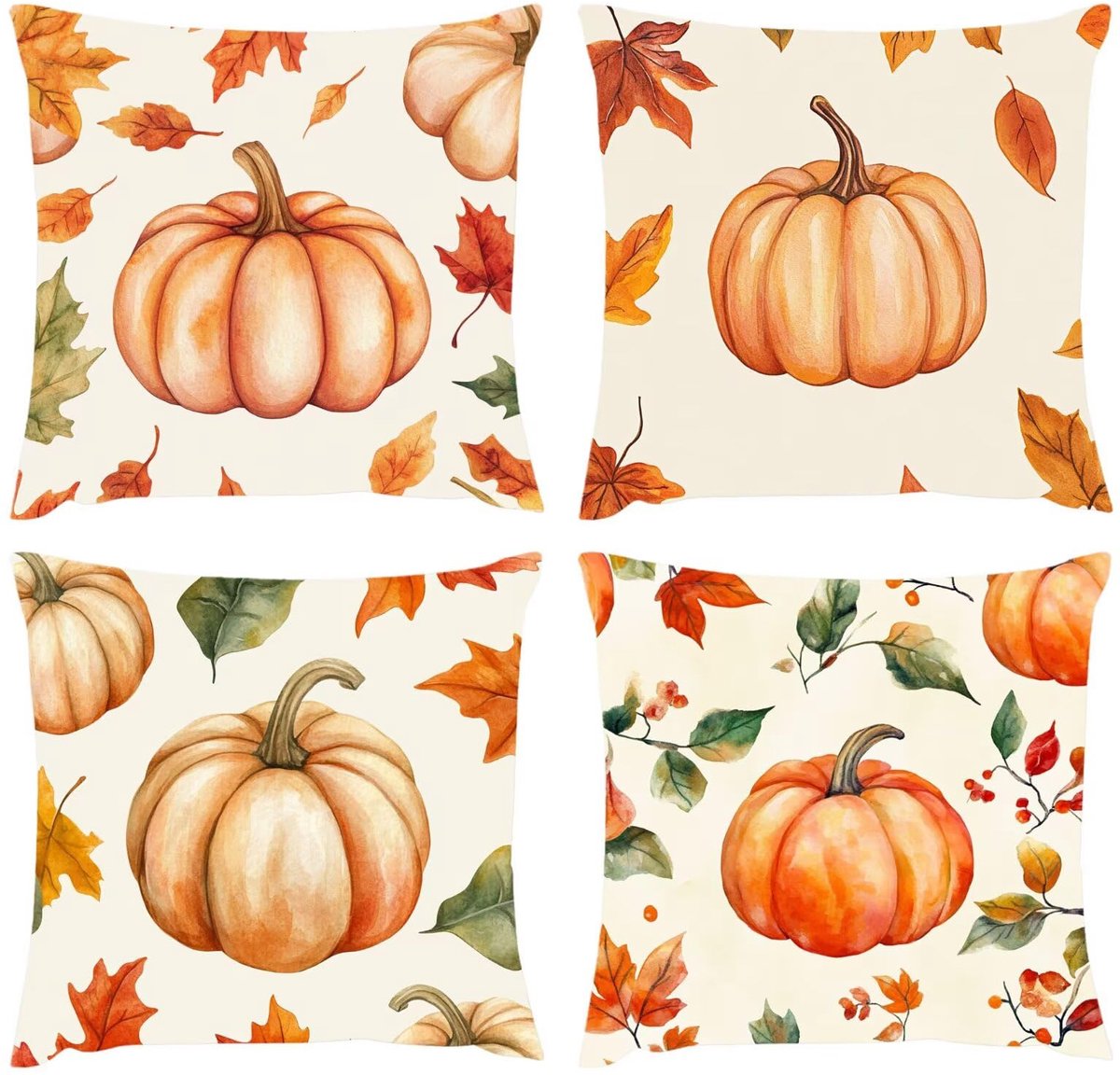 Kussenhoes 50 x 50 cm, pompoen voor buiten, waterdicht, bankkussen, herfst, decoratieve kussens van fluweel, behaaglijk, kussenslopen voor slaapkamer, bank, stoel, terras, tuin, woondecoratie, S1-707