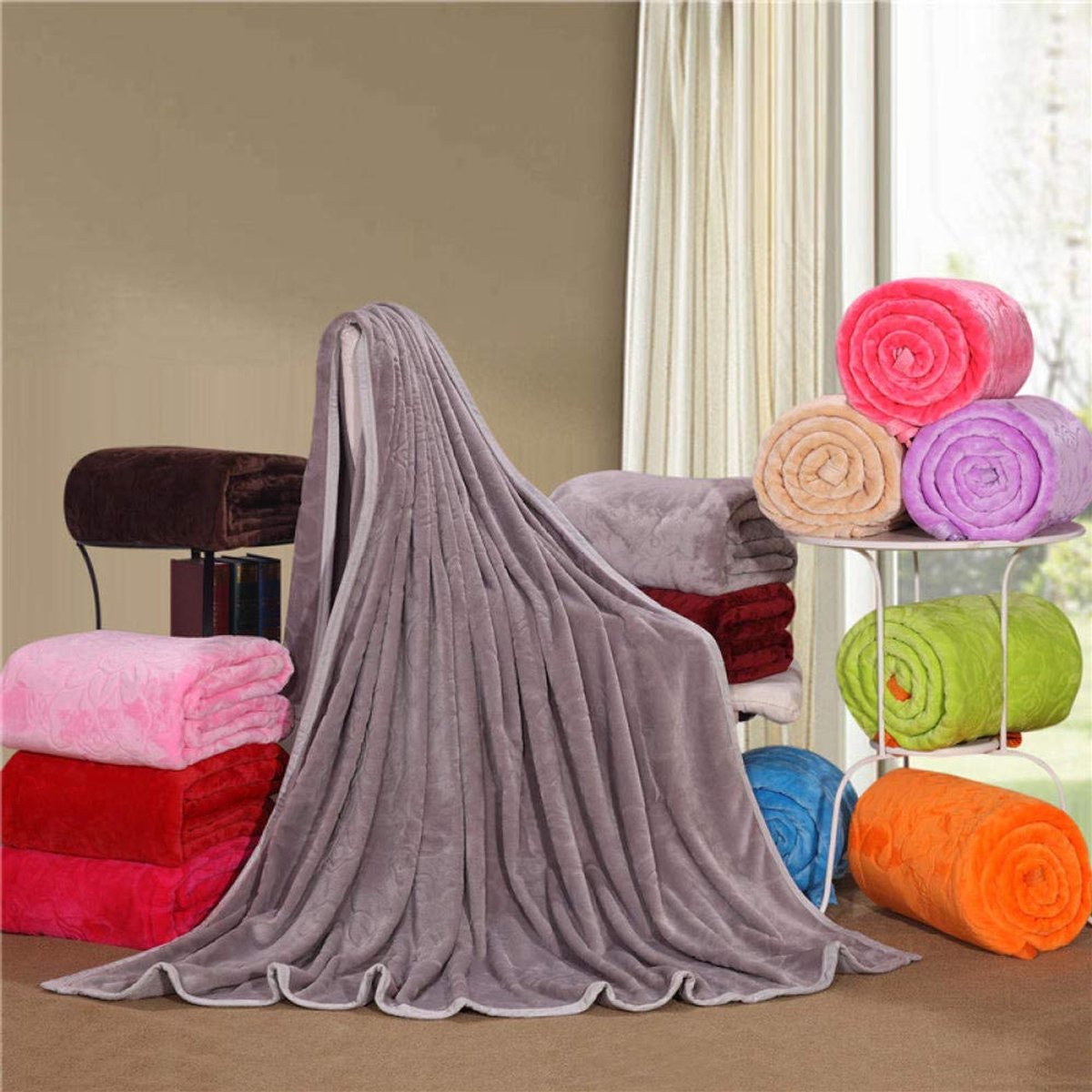 fleece werpdekens Reisformaat - Superzachte donzige warme stevige bedspreien voor bank Microfiber deken -10_180 * 200 cm