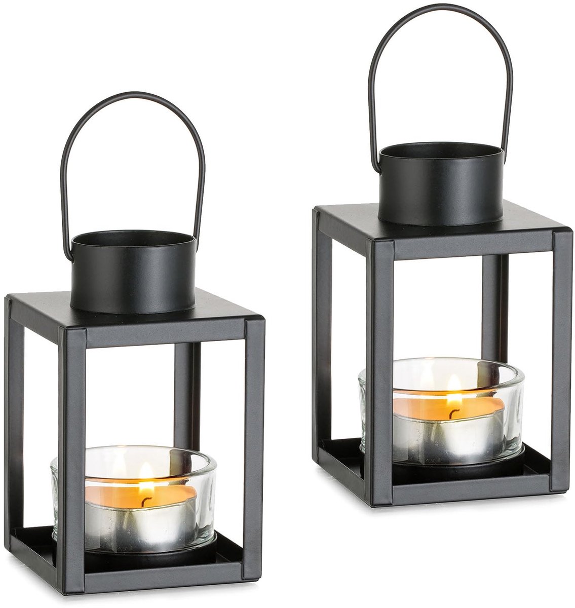 Waxinelichthouders, 2 Stuks Kleine Waxinelichthouders, Zwarte Hangende Lantaarns Voor Kaarsen Voor Halloween, Kerstmis, Verjaardagsfeestje, Bruiloft