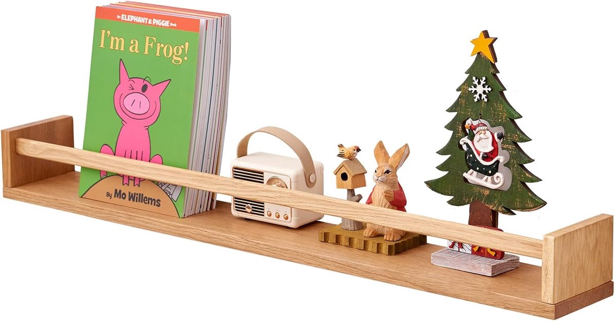 Wandplanken, 80 cm Eiken Drijvende Plank Wandplank Drijvende Massief Houten Boekenplank voor Tijdschrift Kinderkamer Woonkamer Badkamer Slaapkamer Decor Keuken Kruidenrek