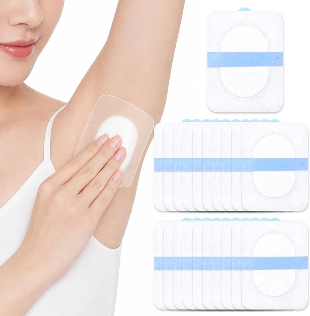 Set van 20 absorberende onderarm pads voor mannen en vrouwen, zelfklevende bescherming tegen zweetvlekken en onzichtbare antiperspirant oplossing