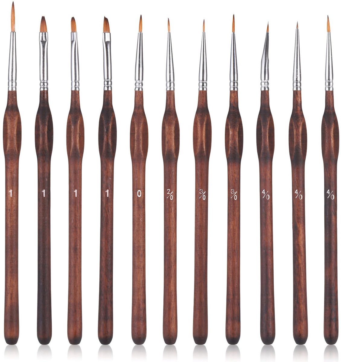 Dailygoods- Penselset 11-delig - Schilderset voor Acrylverf/Aquarelverf/Olieverf - Fijne Kunstenaarspenselen - Linerpenselen - Detailwerk - Schilderen op Nummer Volwassenen - Schilderpenselen