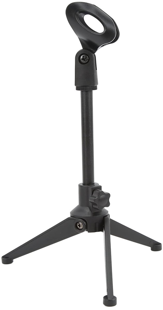 Dailygoods- Microfoonstandaard Verstelbaar 20,5-27cm - Mini Tafelstandaard - Desktop Statief - Kunststof - Draagbaar - Stevig en Duurzaam - Microfoonhouder