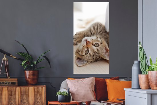 Stickers muraux - Autocollants - Chaton - Soleil - Marron - Filles - Enfants - Garçons - Enfant - 60x120 cm - Autocollants Stickers muraux pour chambre d'enfant - Papier peint autocollant - Papier peint autocollant - Autocollants