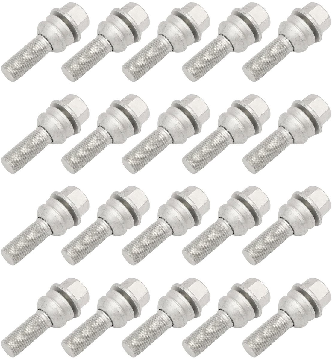 Dailygoods- Wielbouten Conisch - M14x1,5 - Staal - 66 mm - Zeskant - Compatibel met Q7/Cayenne/Panamera - Wielmoeren