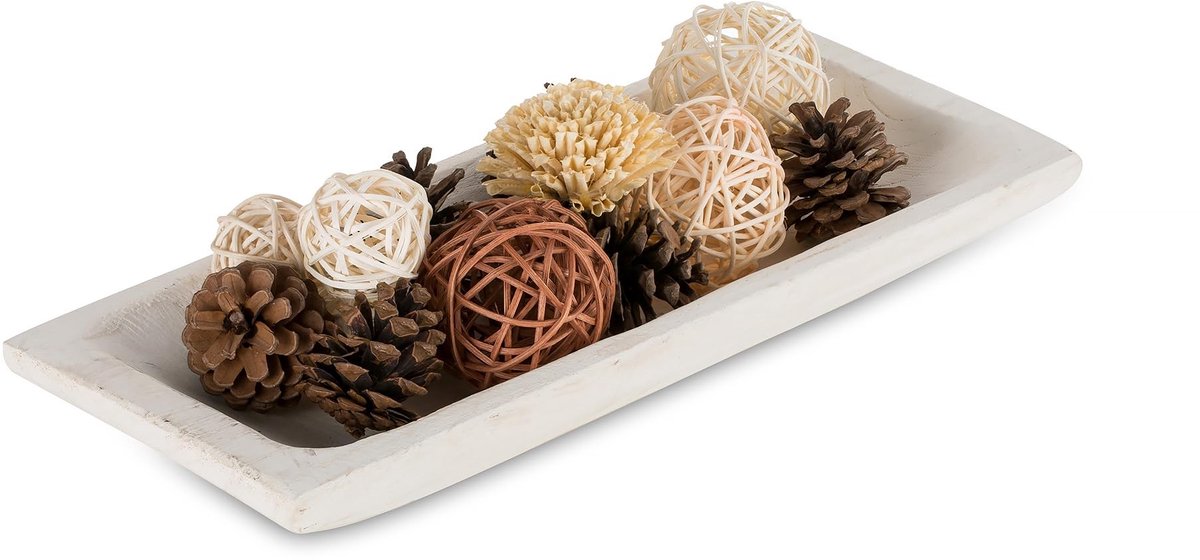 Dailygoods- Deegkom Robuust Hout - Decoratieve Mengkom - Tafelopzetstuk - Natuurlijke Look - Geschikt voor Diverse Stijlen - Handgepolijst - Decoratieve Schaal