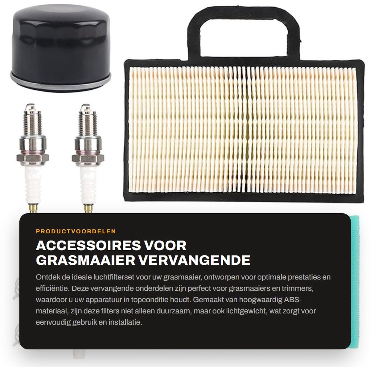 Dailygoods - Accessoires voor grasmaaier - Vervangende luchtfilterset - Duurzaam en sterk - Hoogwaardig ABS-materiaal - Verbeterde efficiëntie - Gesch...
