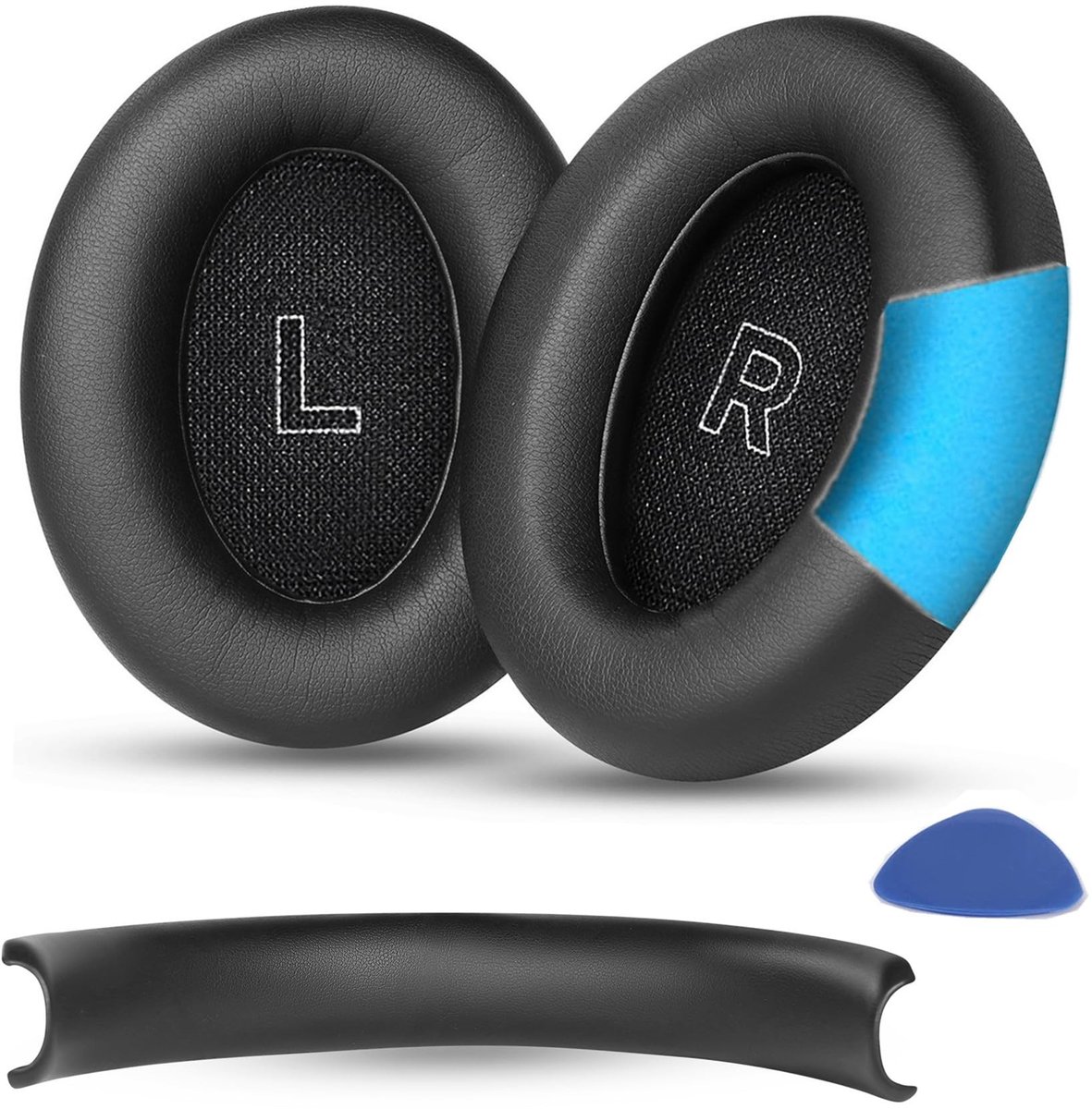 Dailygoods - Oorkussens Oorkussens Compatibel met Bose QuietComfort Ultra Draadloze Hoofdtelefoon Oorkussens QC Ultra Vervanging Hoofdband Covers Eiwit Lederen Onderdelen (zwart)