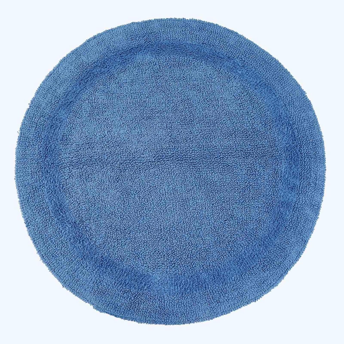 Badmat van katoen, rond badkamertapijt 80 cm, kobaltblauw badmat