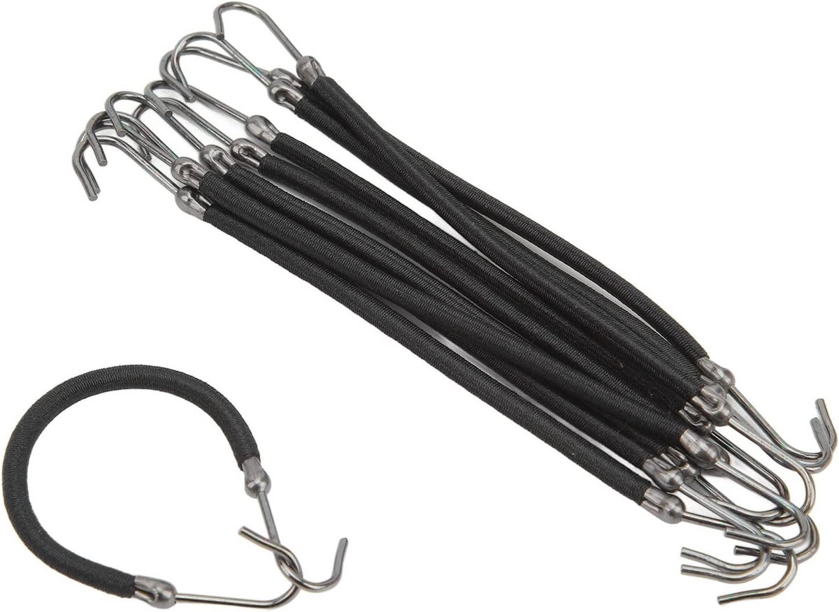 15 Stuks Elastische Haarklemmen voor Styling - Ponytail Holders, Haaraccessoires en Klemmen voor Krullend en Lang Haar (Zwart)