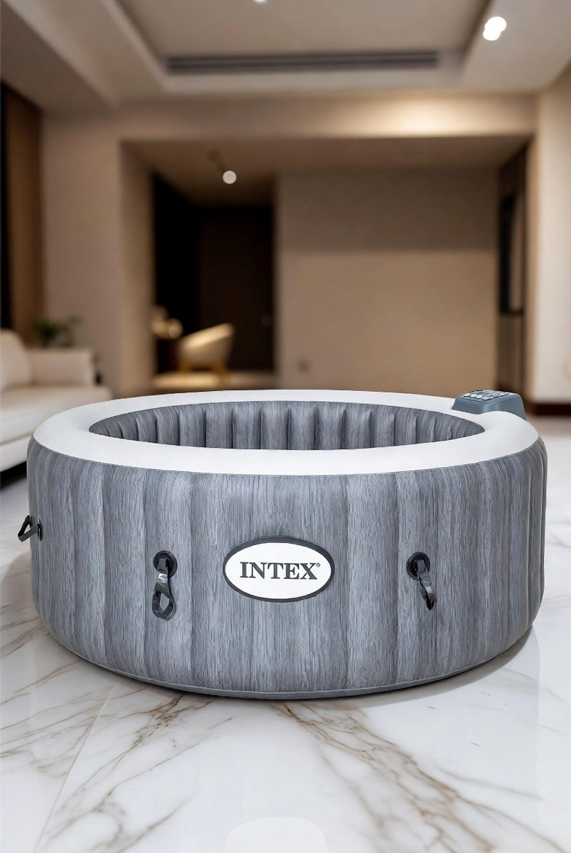 Deluxe Whirlpool XXL – Opblaasbare Jacuzzi Rond 216x71 cm voor 6 Personen – Luxe Bubbelmassage SPA met 170 Luchtjets – Medahomestore