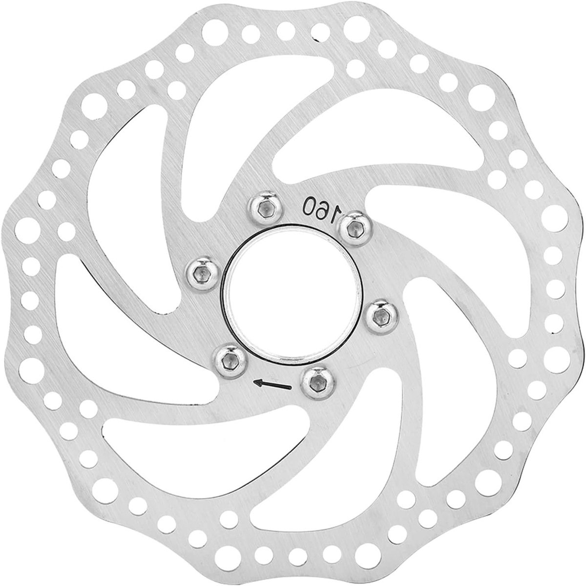 Adapter voor 160mm Draadnaven met Remflens voor Mountainbikes, Inclusief 6 Schroeven voor Remschijven van RVS