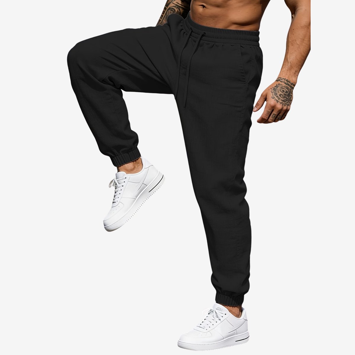 Currero Linnen Broek Heren - Zomerbroek - Volwassenen - Lange Broek - Pantalon - Strandbroek - Zomer - Ibiza Stijl - Zwart XL