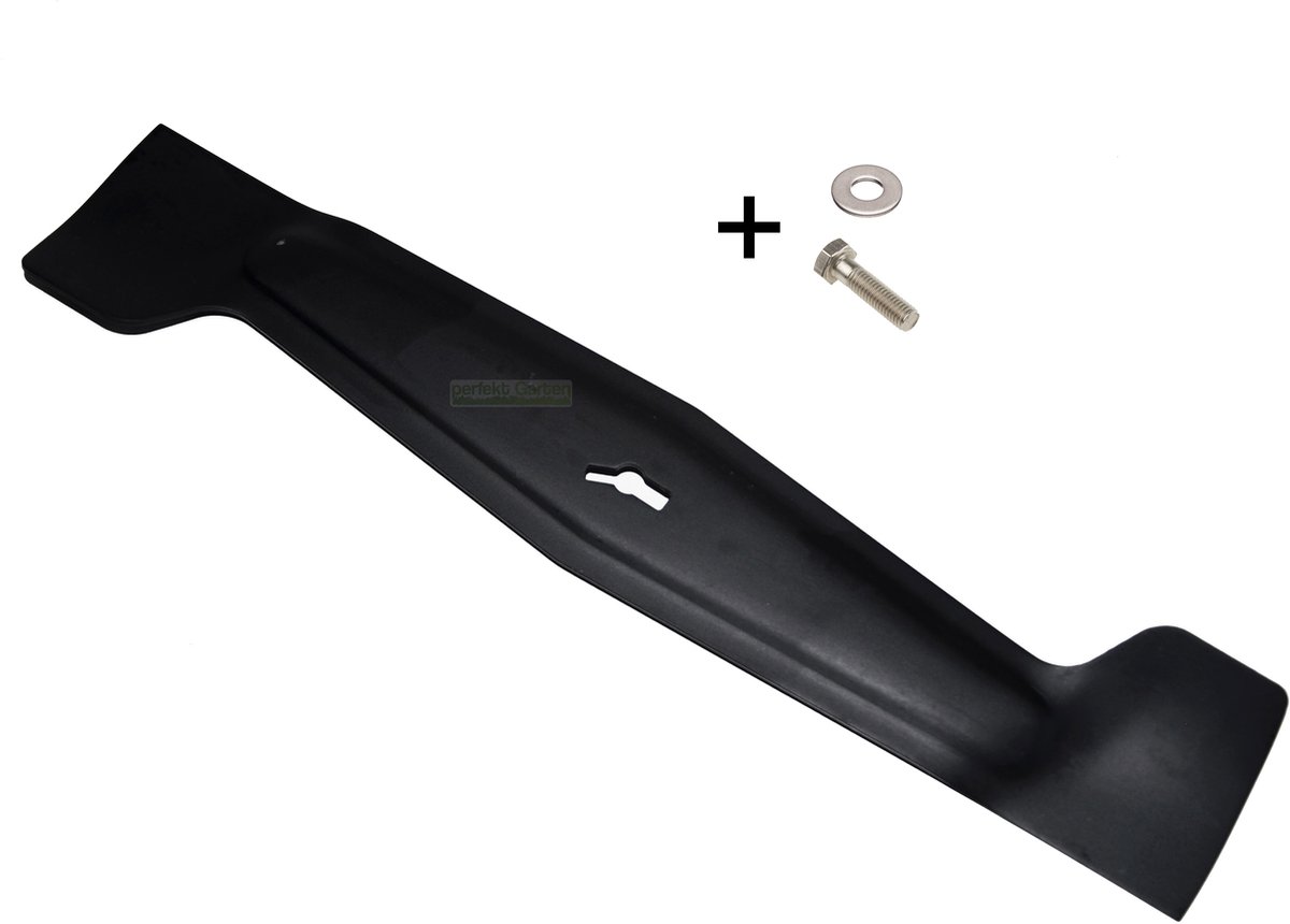 Grasmaaiermes van 38 cm voor Mac Allister MEB1638K, MLM1600, MLMP1600, MLMP1600-2, MLMO1600SHFB + schroef