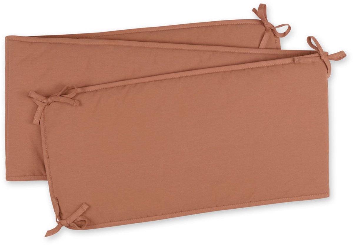 BEMINI Bed en Park omrander - 30x180cm - Puur katoen - Moka