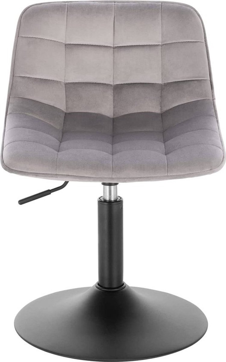 Barkrukken Set Lichtgrijs - Verstelbaar, Velvet en Barkrukken set van 1 - Voor Eetkamer, Keuken en Woonkamer