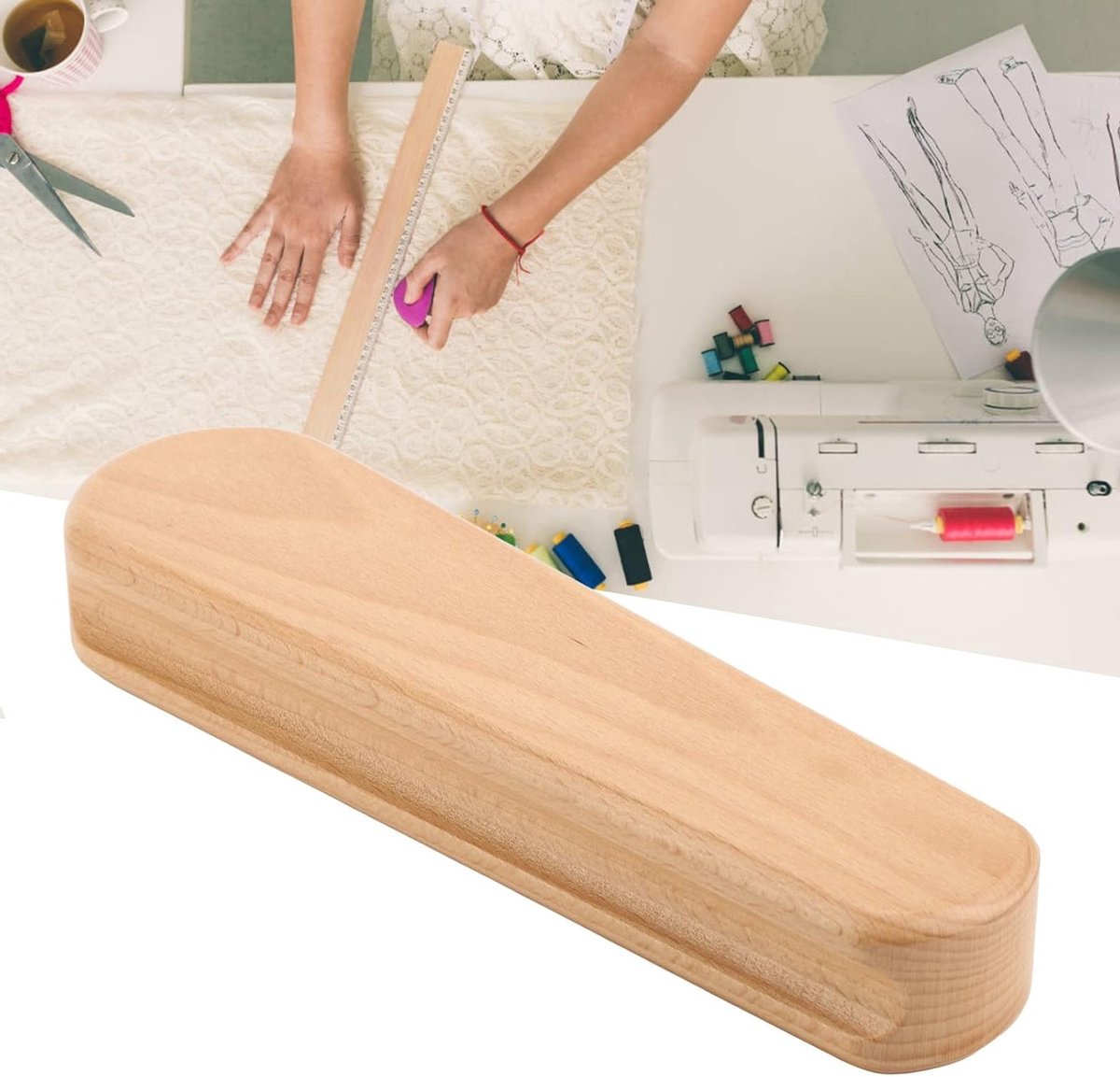 Houten Tailors Clapper voor Naaien, Quilten en Strijken - Perfect voor Strakke Naden en Vouwen