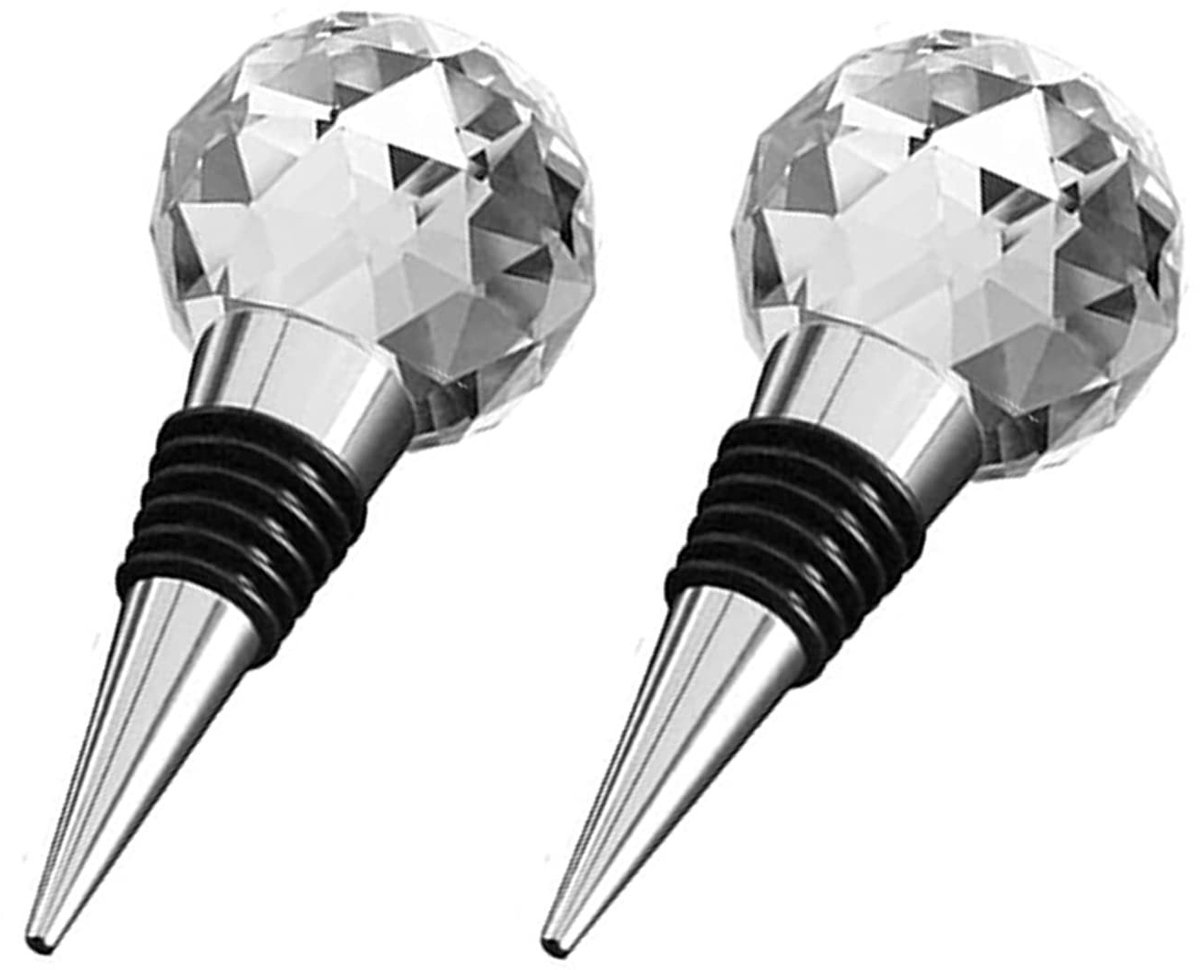 Dailygoods - Wijnflessenstop van Kristal - 2 Stuks Wijnsluitingen voor jouw Collectie