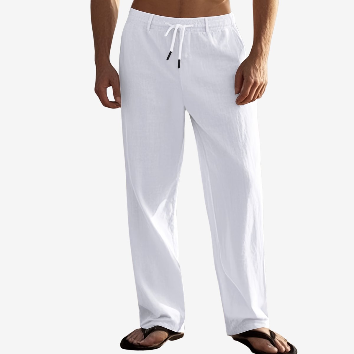 Currero Linnen Broek Heren - Zomerbroek - Volwassenen - Lange Broek - Pantalon - Strandbroek - Zomer - Ibiza Stijl - Wit XXL