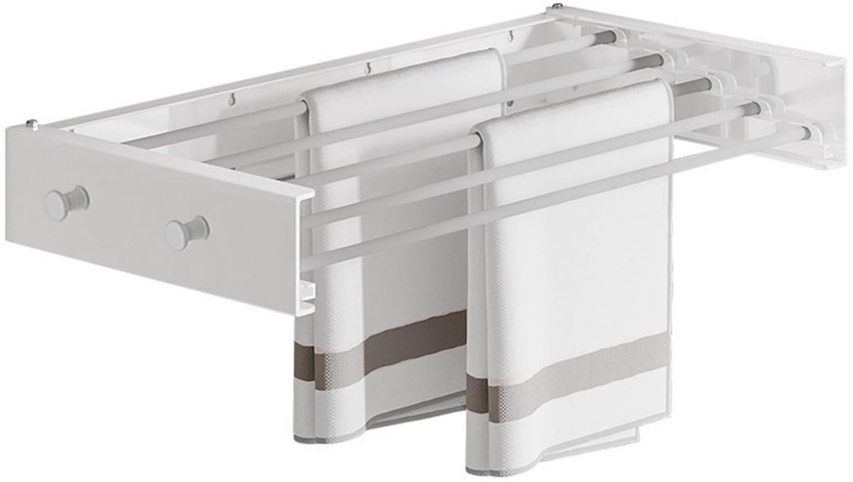 Dailygoods - Opvouwbaar wanddroogrek van koolstofstaal en aluminium - Ideaal voor binnen en buiten