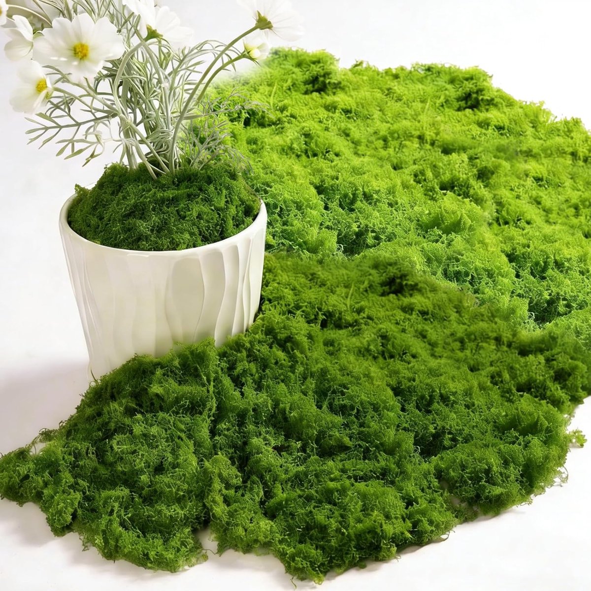 Kunstmos Set 200 g - 100 g Donkergroen & 100 g Lichtgroen - Perfect voor Decoratie en Aquariums - SnelShoppen