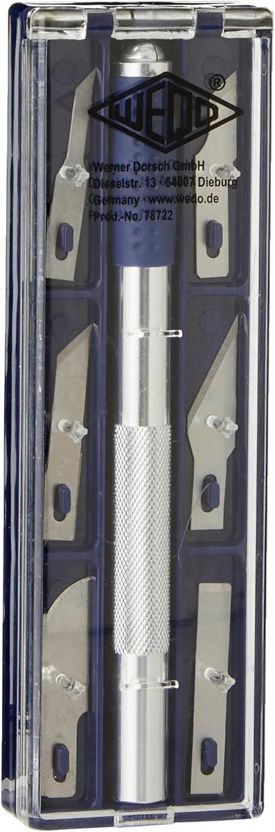 Thijox - Hobbymessen Set met 6 Mesjes, Aluminium, Zilver - Perfect voor Knutselen, Modelbouw, Hobbyprojecten en Creatieve Klussen