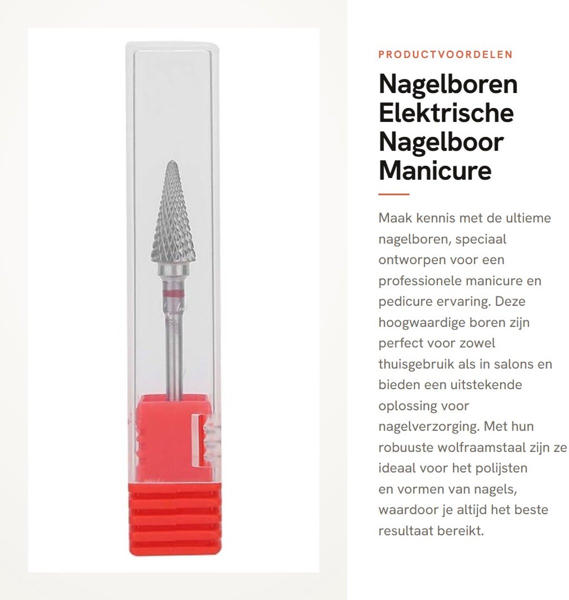 Dailygoods - Nagelboren - Elektrische Nagelboor - Manicure en Pedicure Accessoire - Rood label - Wolfraamstaal - Geschikt voor Nagels - Nail Art-boor