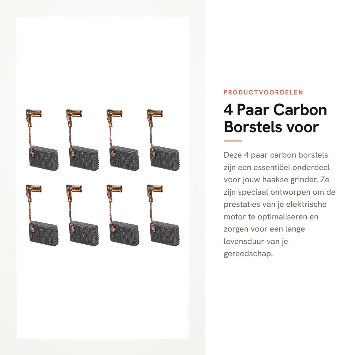 Dailygoods - 4 Paar Carbon Borstels voor Haakse Grinder