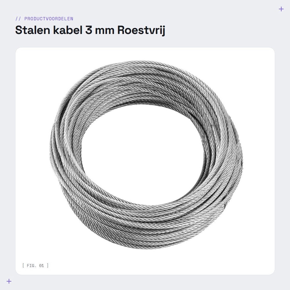 Dailygoods- Stalen Kabel 3 mm - 30 m Draadkabel - Roestvrij Staal 304 - 160 kg Draagvermogen - 637 kg Max - Slijtagebescherming