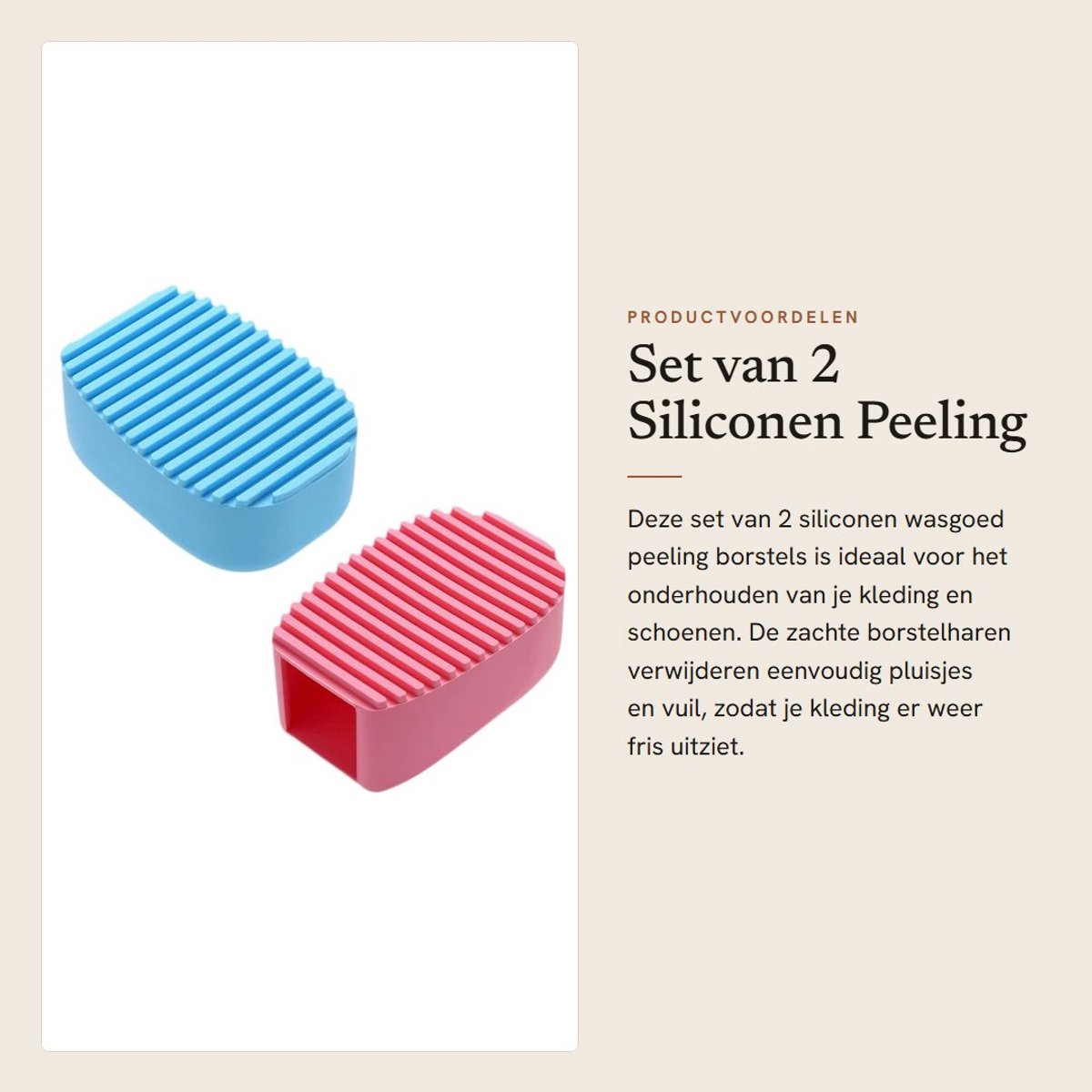 Dailygoods- Wasborstel - Siliconen Kledingborstel - Peeling Borstel - Huishoudelijke Wasborstel - Ondergoed/Schoenen - Set van 2