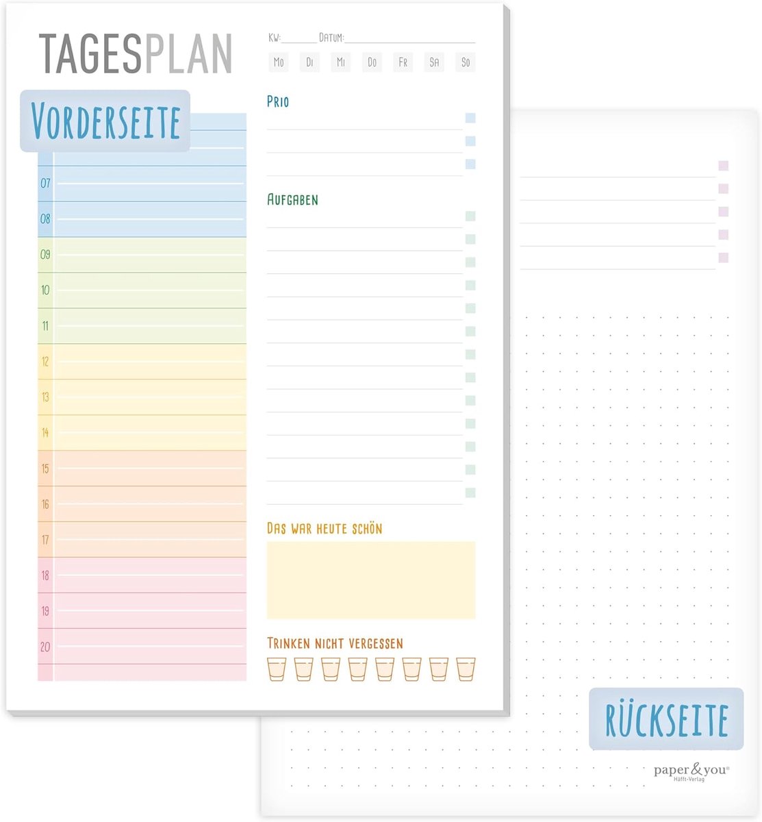 Thijox - A5 Dagelijkse Planner Pad 'Rainbow' - 50 Vellen - To-Do Lijst, Agenda, Prioriteiten, Duurzaam & Klimaatvriendelijk