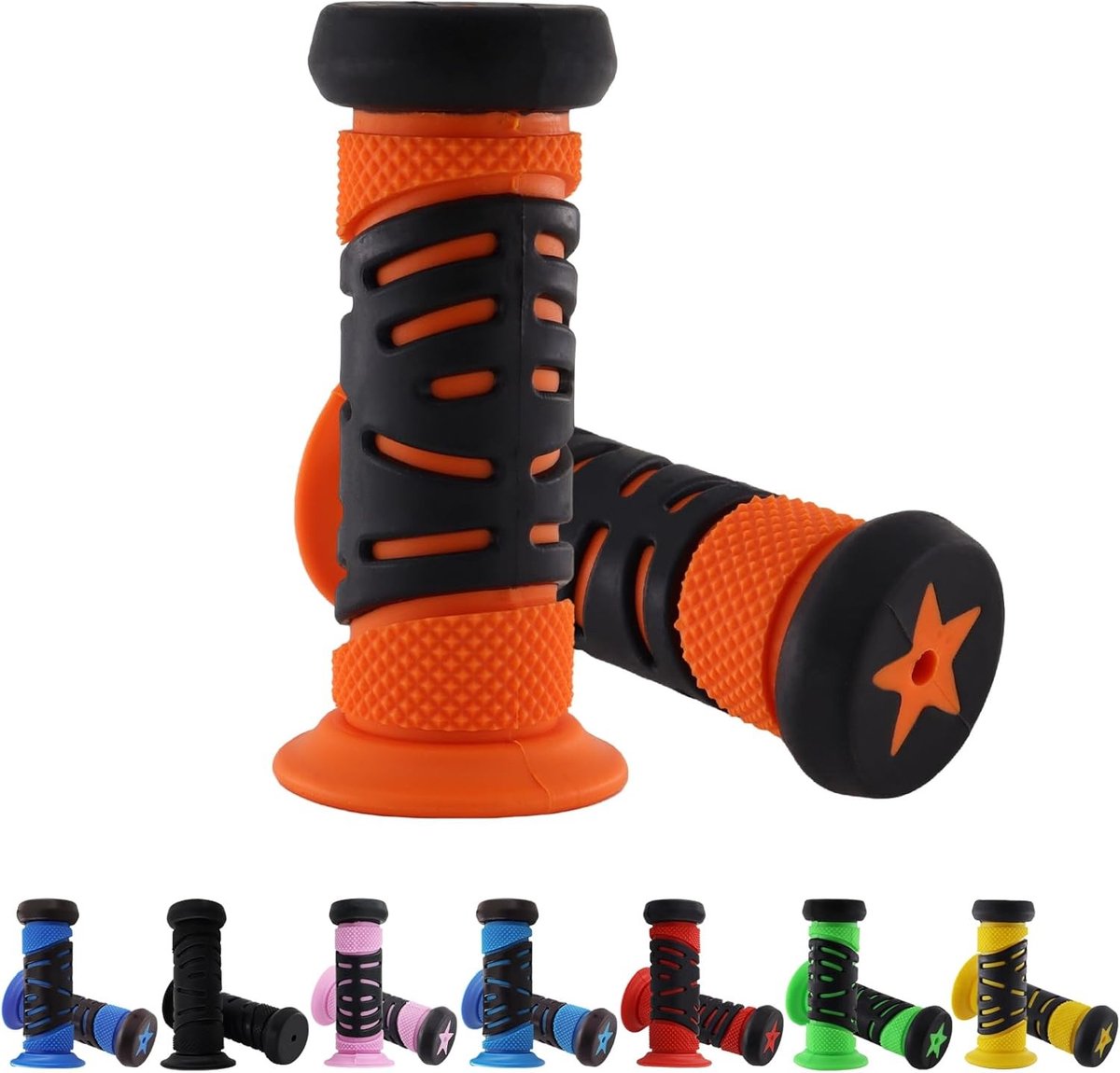 Veilige Fietshandvatten voor Kinderen - Rubber Handgrepen, 22mm Caliber, 95mm Lengte, Geschikt voor Fiets, Step en Loopfiets