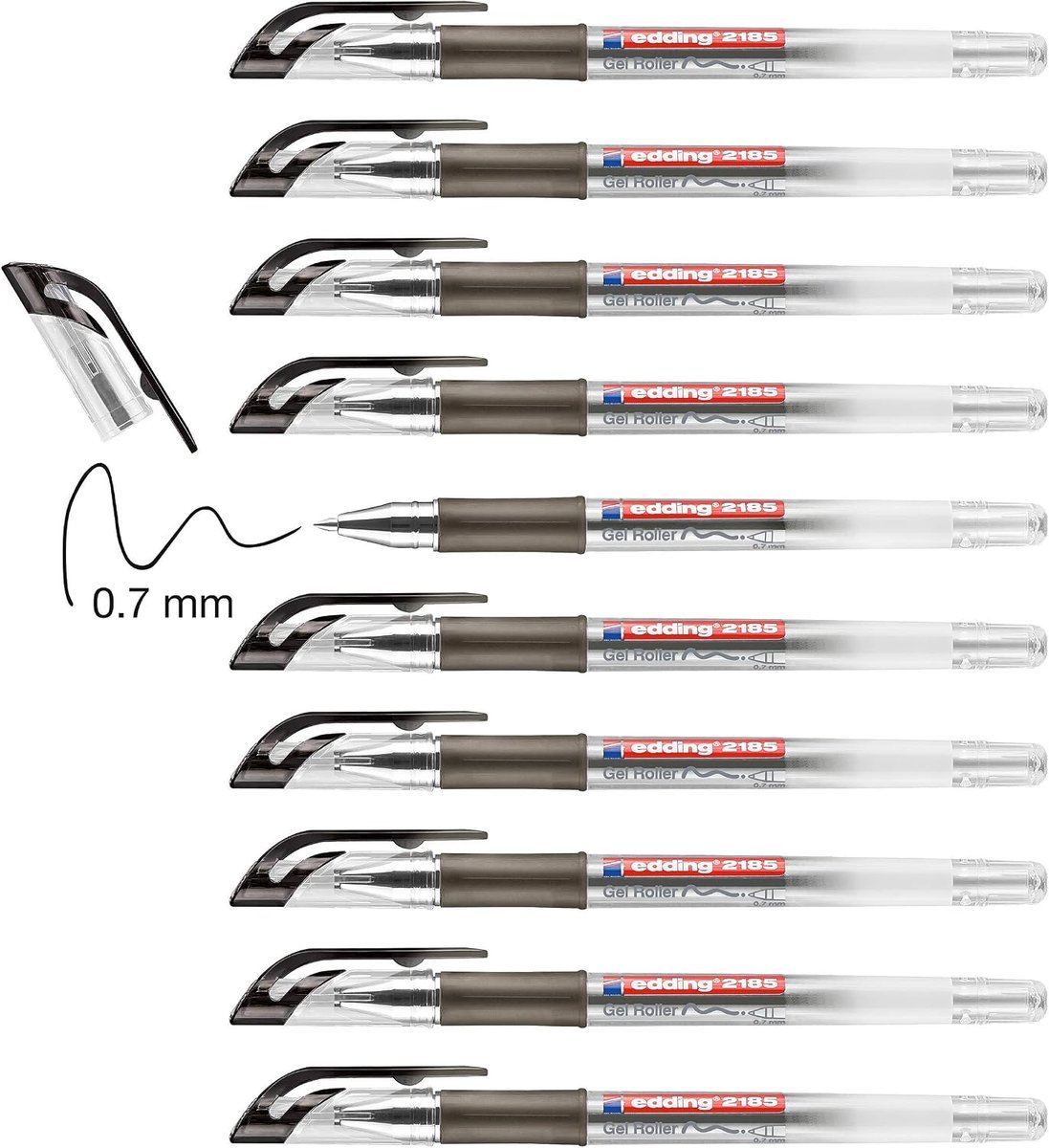 Thijox - 10 Stuks Gelrollers - Zwarte Gelpennen 0,7 mm - Perfect voor Schrijven, Kleuren, Mandala's, Bullet Journals en Creatieve Projecten