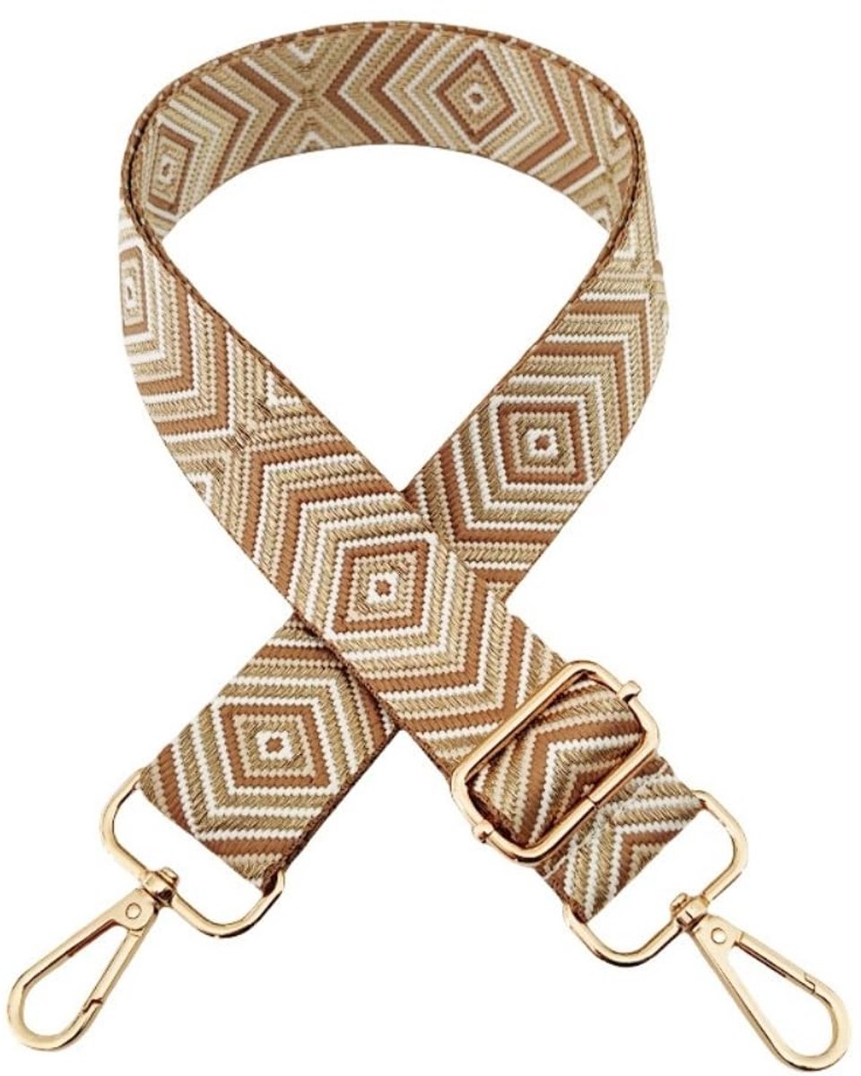 Inovra- Schouderriem Verstelbaar 72-130 cm - Tassenriem 3,8 cm Breed - Accessoires voor Schoudertas - Gouden Gesp - Polyester Materiaal - Tasriem