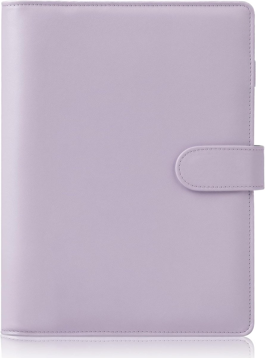 Paarse A5-ringmap van PU-leer met magnetische sluiting - Organizer en planner voor navulbaar papier