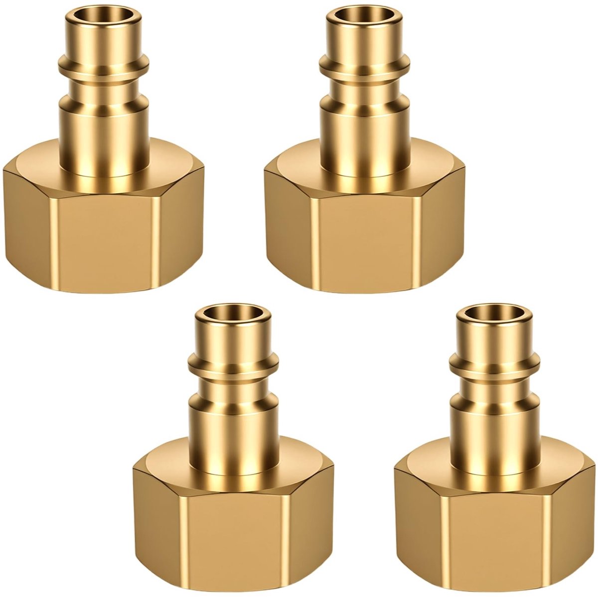 Dailygoods- Persluchtkoppeling 1/2 inch binnendraad - Snelkoppeling - Messing - 4 Stuks - Hoogwaardig - Betrouwbare pneumatische aansluiting