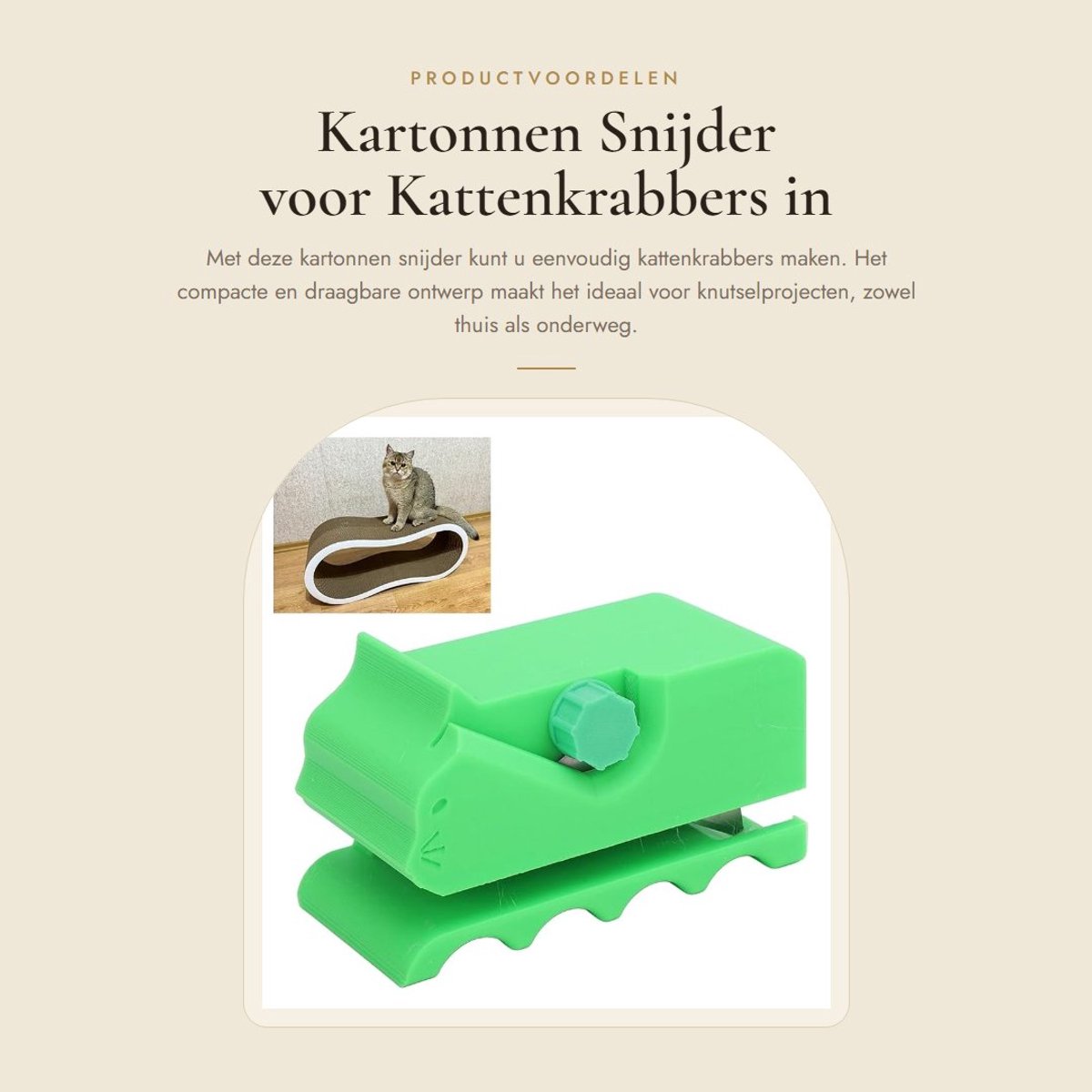 Dailygoods - Kartonnen Snijder voor Kattenkrabbers in Groen