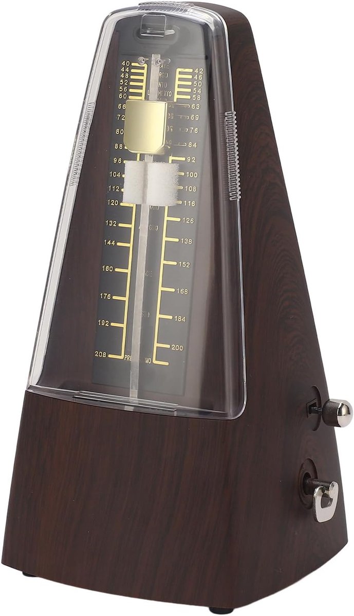 Thijox - Mechanische Metronoom Houtkorrelafwerking 40-208 BPM voor Piano, Viool, Gitaar en Bas - Nauwkeurig Ritme en Stevig Ontwerp