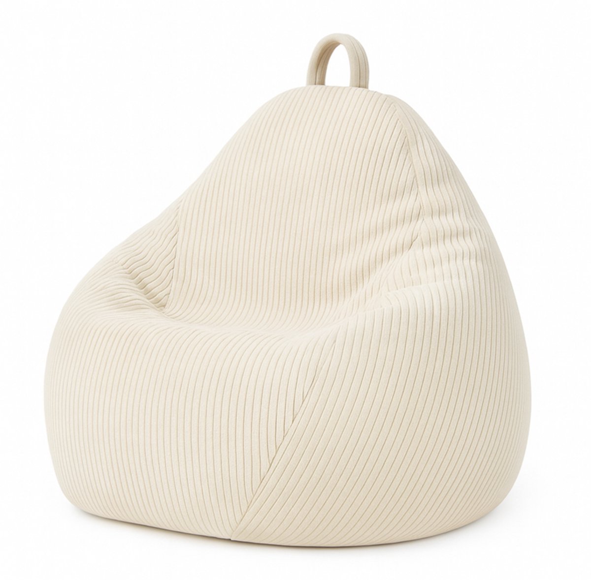 Bananair - Peervorm zitzak - ribfluweel - Afneembare hoes - Volwassenen & Kinderen - Wit - 105 x 85 cm