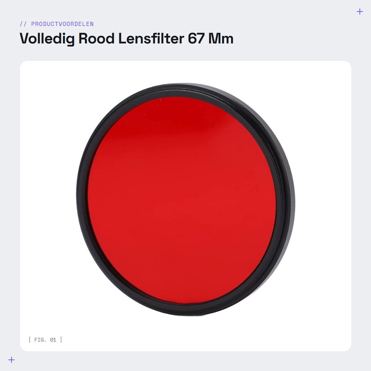 Dailygoods- Lensfilter Rood - 67 Mm - HD-camera - Optisch Glas - DSLR-camera - Verbetering Rode Tint - Filter