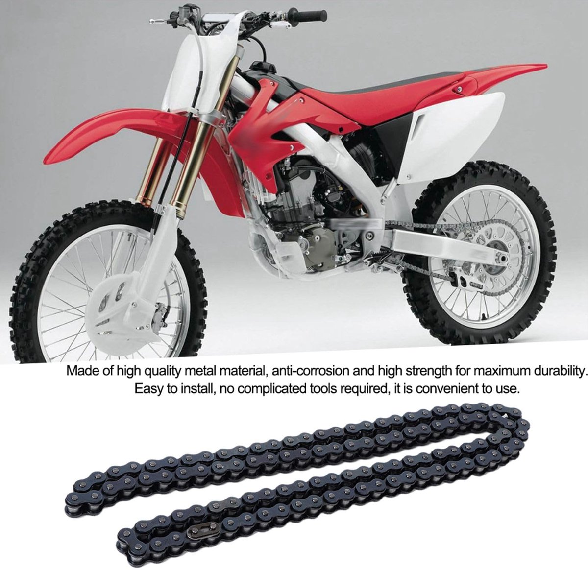 Dailygoods- Aandrijfketting 108 Links - Zware Ketting - Vervanging voor ATV/Quad - Motorfiets/Kart - Hoge Nauwkeurigheid - Directe Vervanging