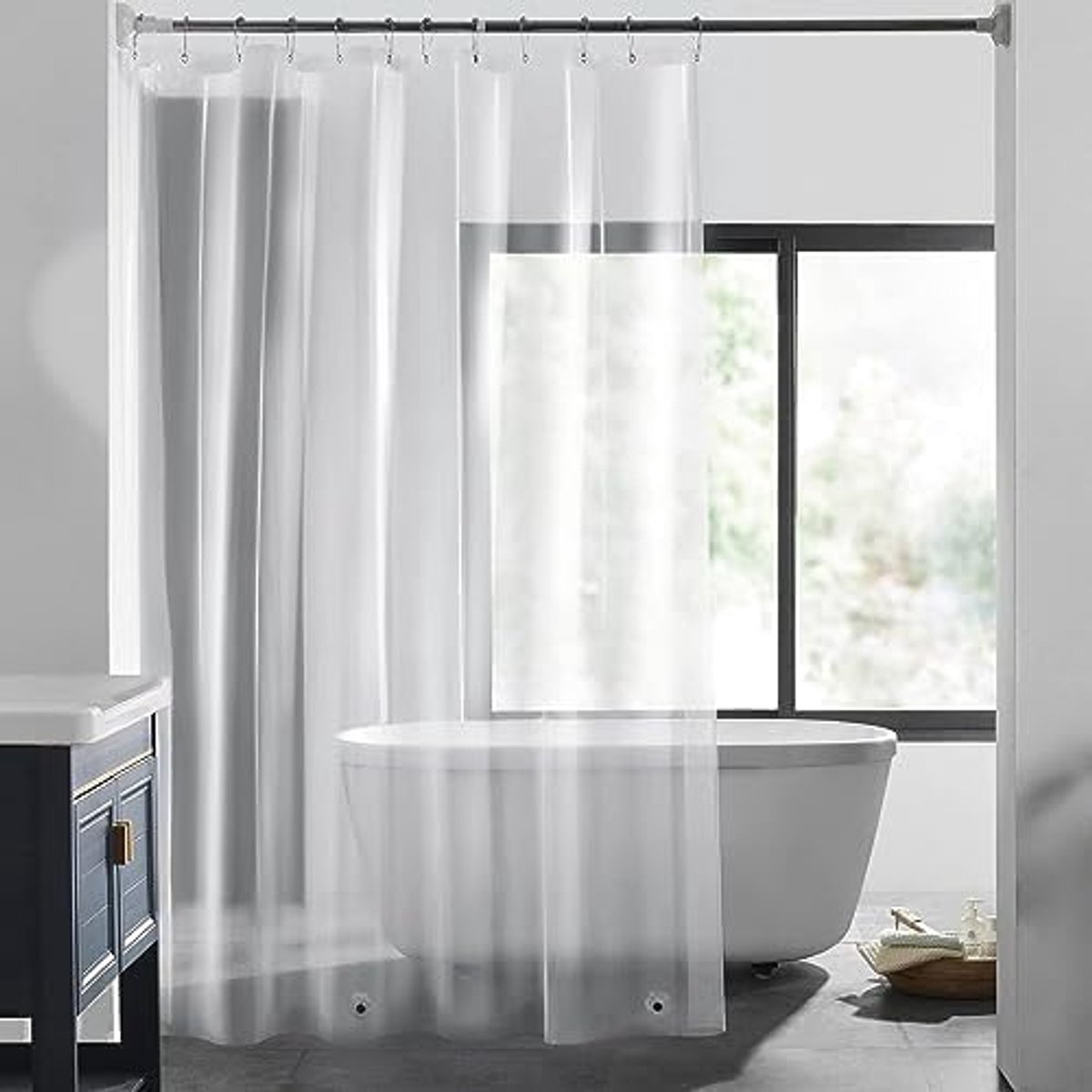 Dailygoods- Douchegordijn Antischimmel - Waterdicht - Transparant - 180x180 cm - EVA Materiaal - Sneldrogend - Badgordijn