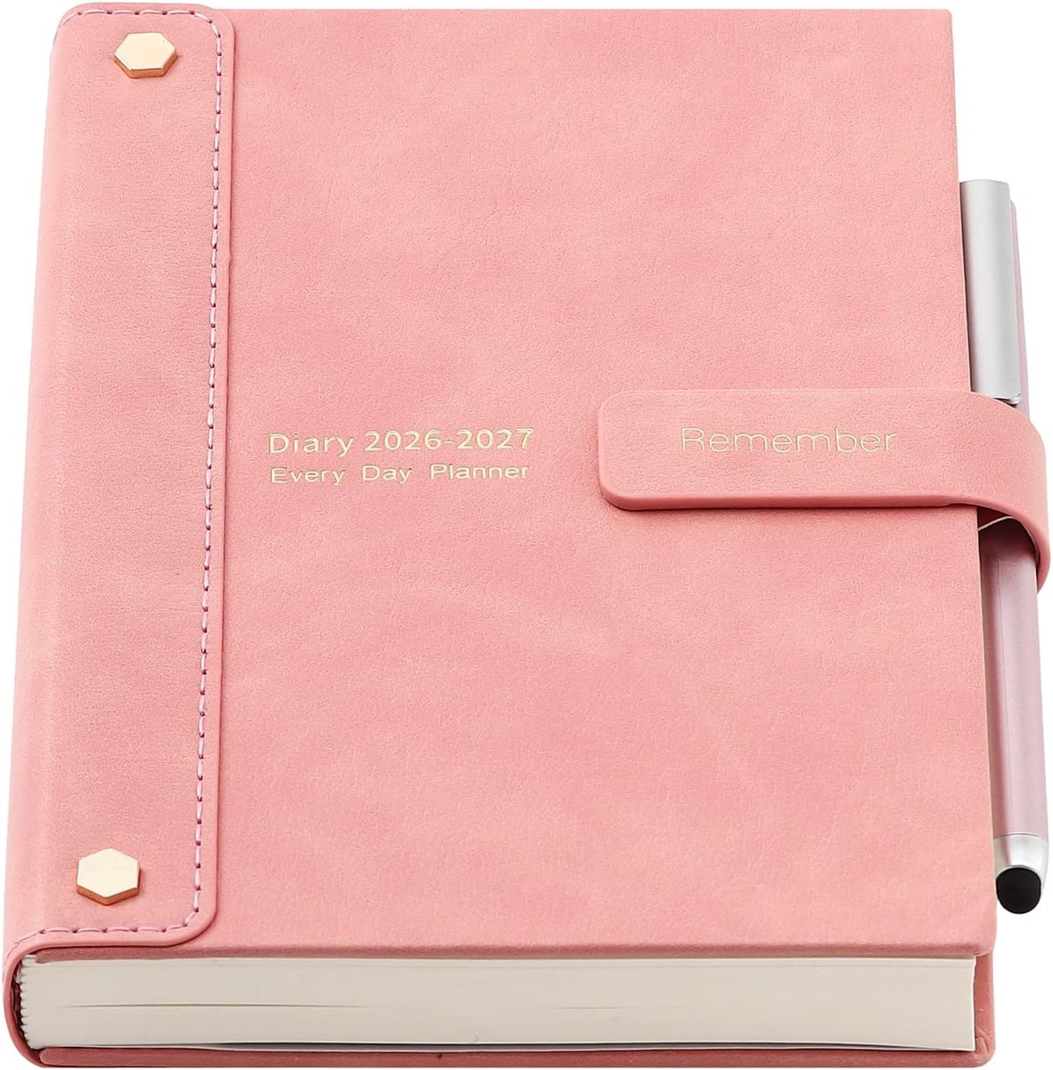 Dailygoods- Dagboek A5 - Academisch 2026-2027 - Hardcover Planner - Dagelijkse Organisator - Maandplanner met Stickers - 80gsm Papier