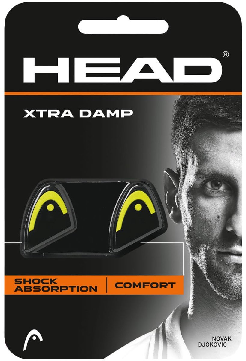 Thijox - HEAD Xtra Damp Tennis Demper Uniseks Geel - Zacht Rubber, Vermindert Risico Tennisarm, Comfortabel Speelgemak, Geschikt voor Alle Tennisracke