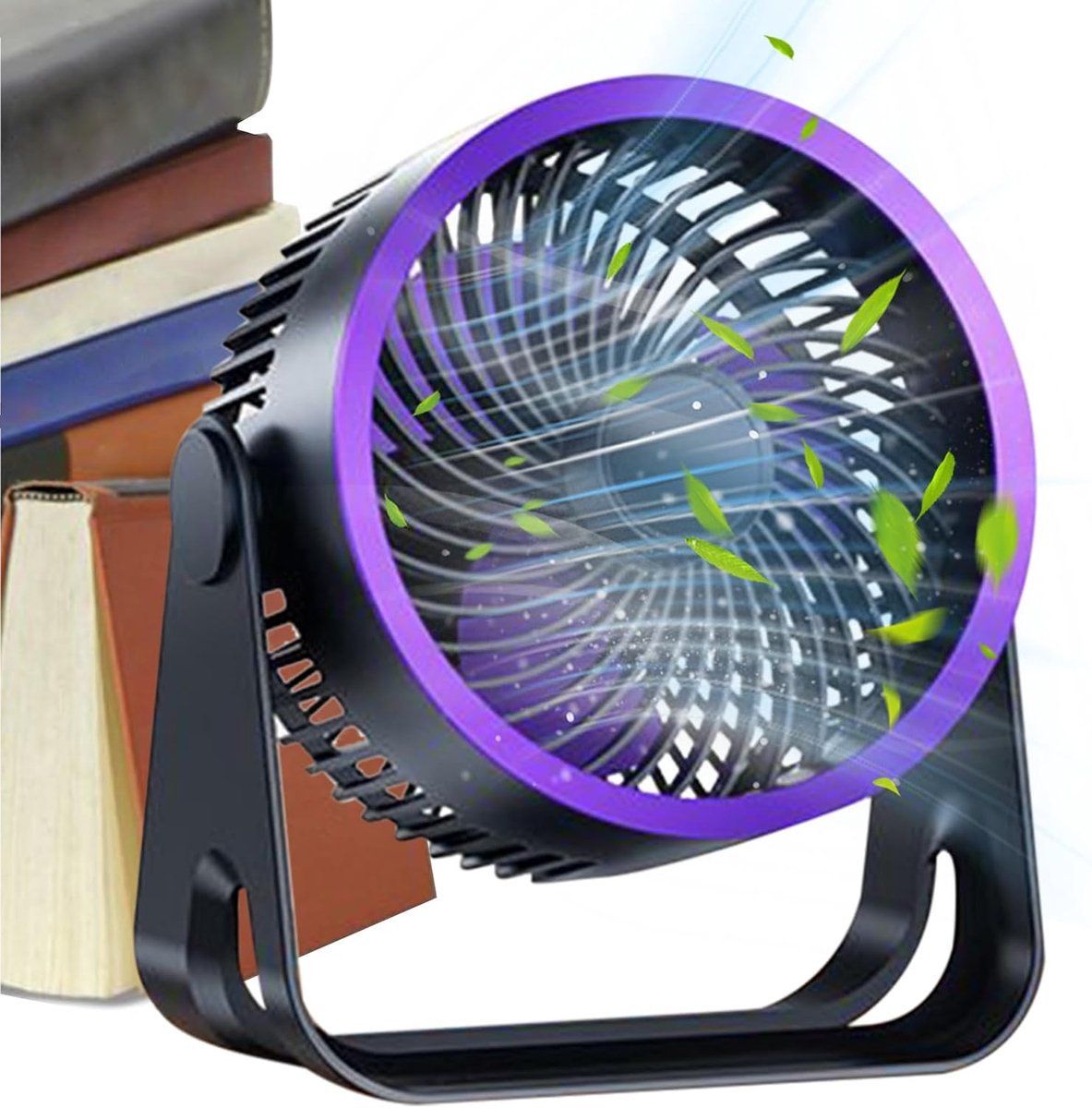 Thijox - Tafelventilator USB-oplaadbaar 3 Snelheden Stil Wandophangbaar - Ideaal voor Bureau, Studenten, Slaapkamer, Woonkamer, Camping, Zomer