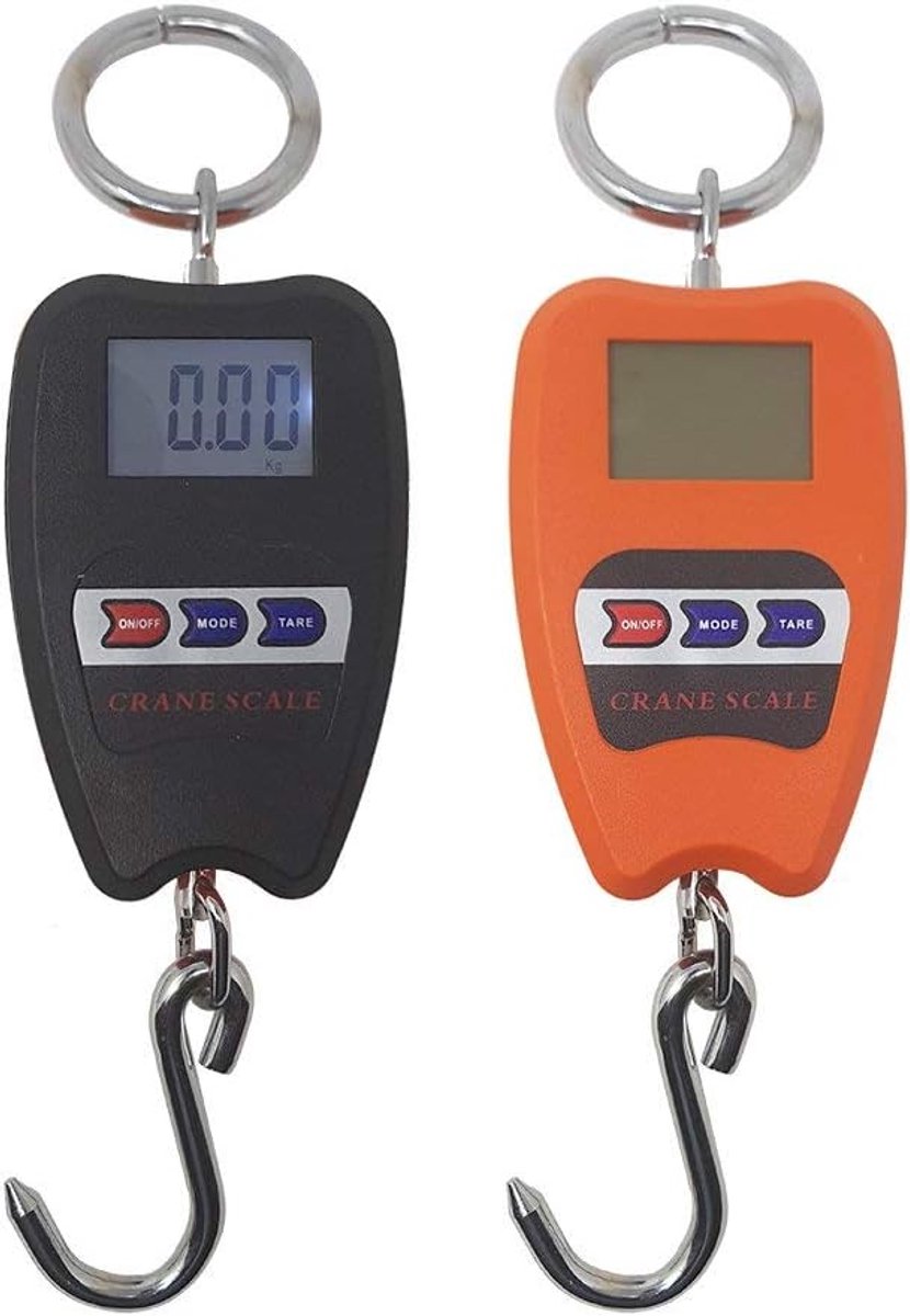 SnelShoppen - Digitale Weegschaal 200 kg - Professionele Dynamometer met Haak en Karabijnhaak - 50 g Increments - Achtergrondverlichting - Voor Indust
