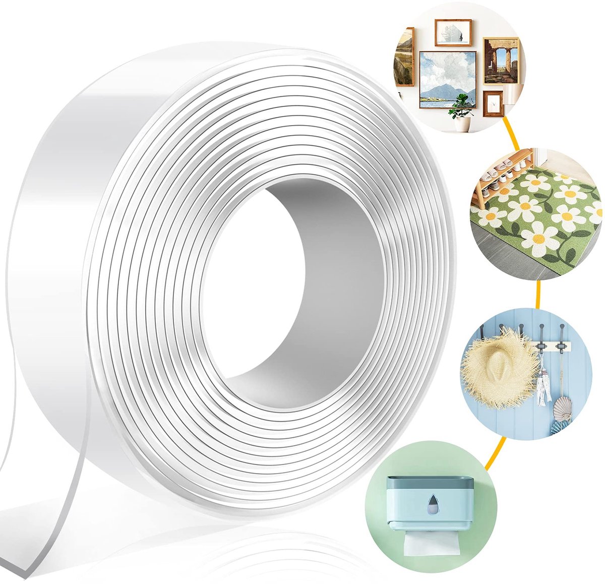 Dailygoods- Dubbelzijdig Tape Extra Sterk - Nano Tape - Transparant - Afwasbaar - Verwijderbaar - Spoorloos - Sterk voor Tapijten - Plakband