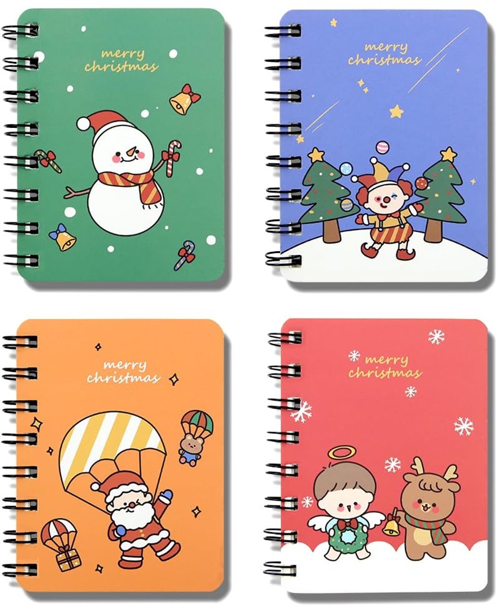 Dailygoods- Notitieboek A5 - 4-pack - Spiraalvormig - Harde Kaft - Milieuvriendelijk Papier - Draagbaar Ontwerp - Notitieblok